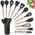 Conjunto de Utensílios de Cozinha de Silicone - 11 Peças Resistentes e Antiaderentes