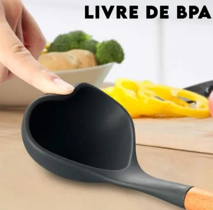 Conjunto de Utensílios de Cozinha de Silicone - 11 Peças Resistentes e Antiaderentes