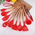 Conjunto de Utensílios de Cozinha de Silicone - 11 Peças Resistentes e Antiaderentes