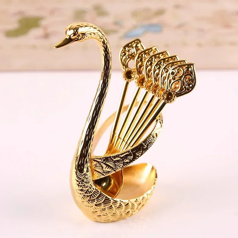 Suporte de Talheres Cisne com Colheres e Garfos – Elegância e Praticidade na Sua Mesa