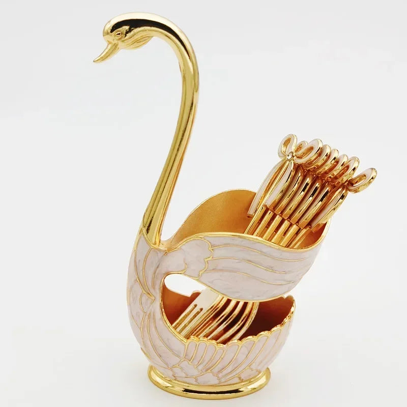 Suporte de Talheres Cisne com Colheres e Garfos – Elegância e Praticidade na Sua Mesa