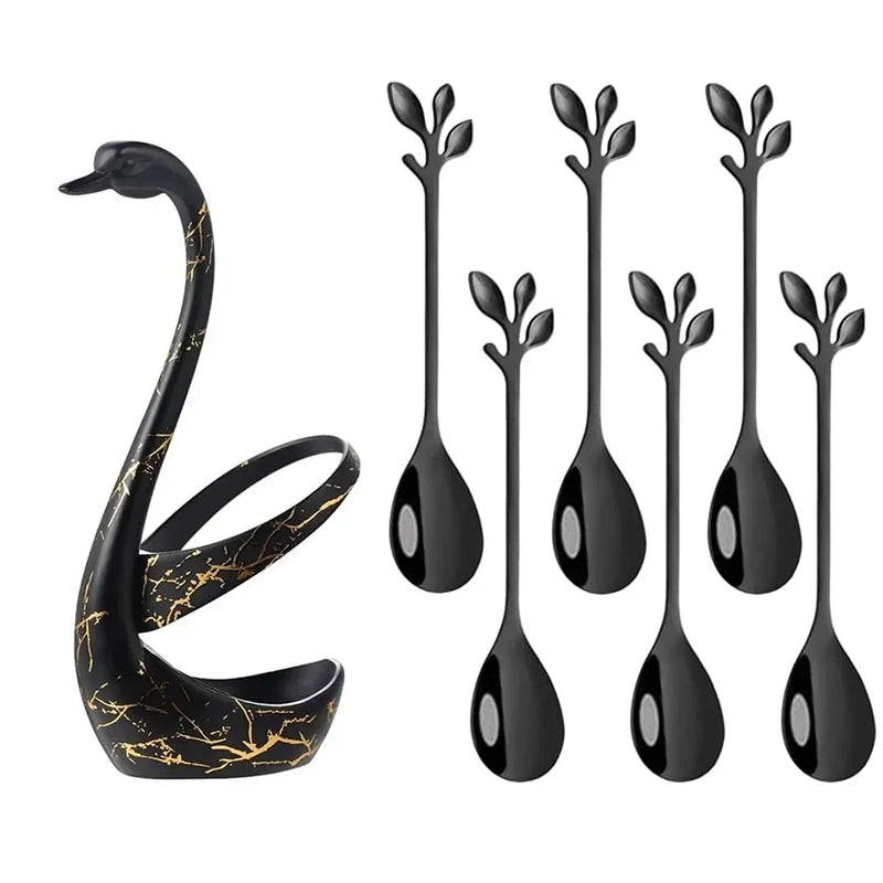 Suporte de Talheres Cisne com Colheres e Garfos – Elegância e Praticidade na Sua Mesa