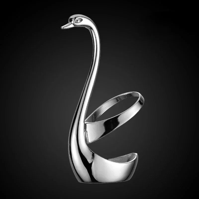 Suporte de Talheres Cisne com Colheres e Garfos – Elegância e Praticidade na Sua Mesa