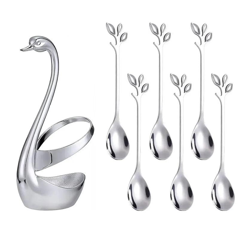 Suporte de Talheres Cisne com Colheres e Garfos – Elegância e Praticidade na Sua Mesa